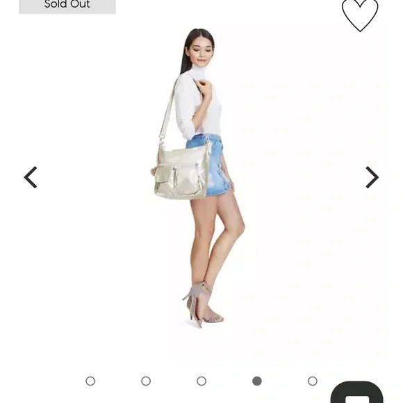 KIPLING Archie Metallic Handbag Crossbody purse Spicy Gold - Picture 4 of 14